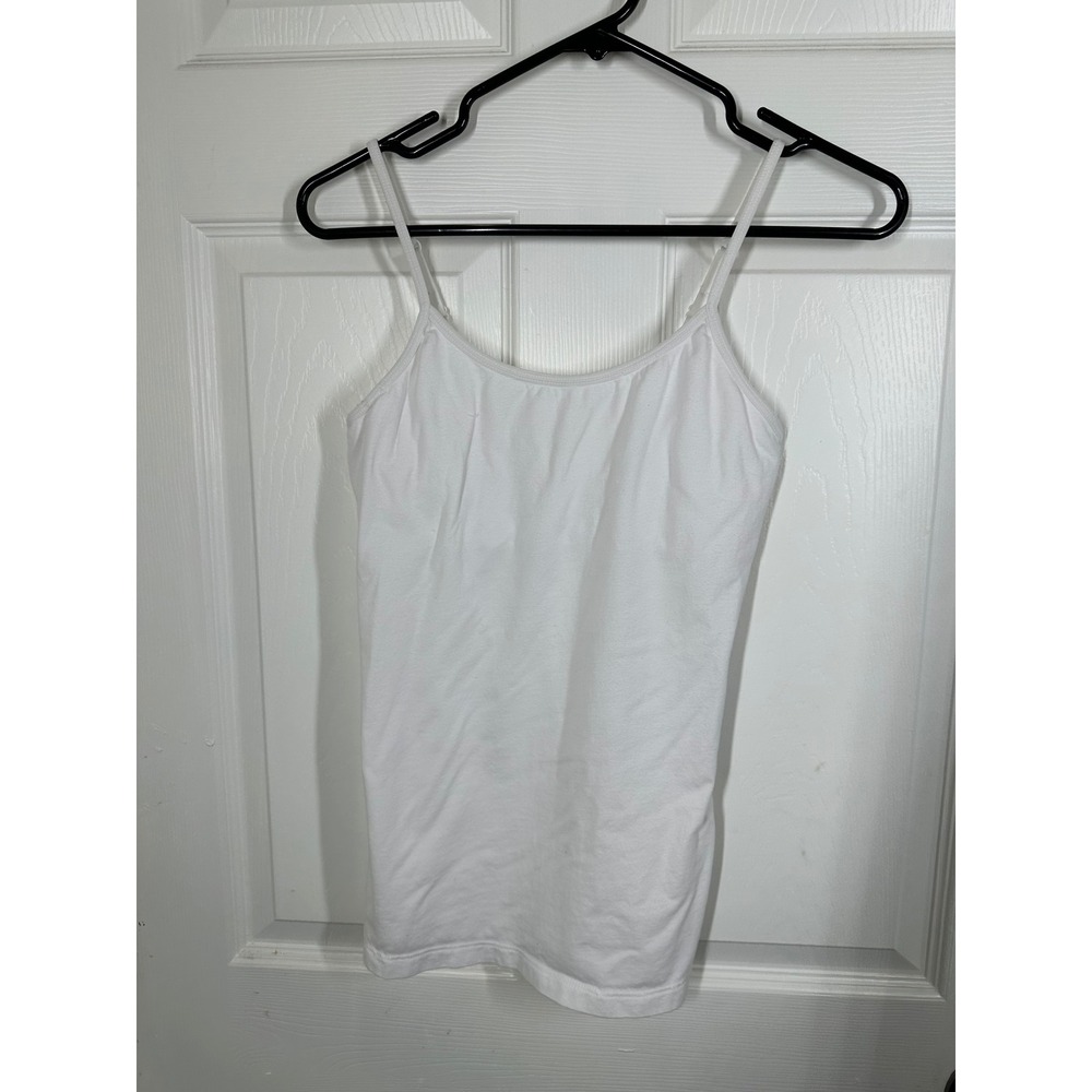 Maidenform Camisole Women M White Cotton Blend‎ Adjustable Strap Basic Layering
